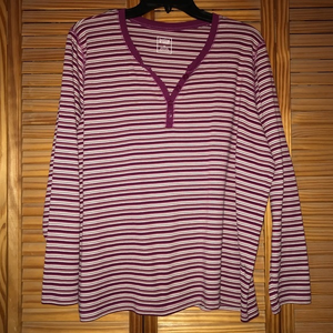 Hastings &‎ Smith Women Long Sleeve V neck Tee 1X